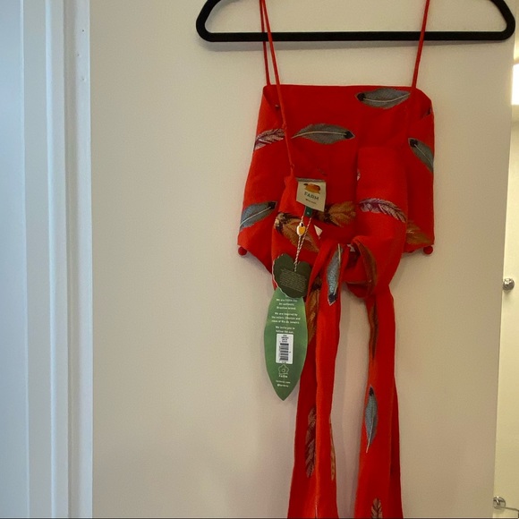 Farm Rio Spring Plume Linen Top - Picture 2 of 5